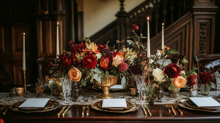 Autumnal grand country house manor decoration, autumn home decor and seasonal interior design ideas and decorations, fall season holiday English countryside style ideas