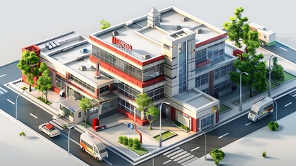 3d hospital building