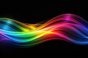 Colorful waves on dark background