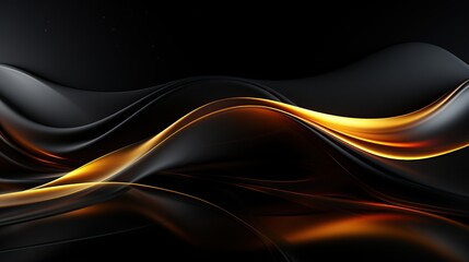 Abstract Dark Background with Golden Waves