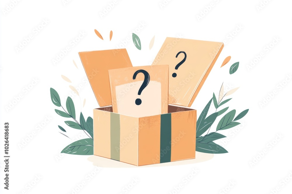 Poster a simple box with a question mark symbol