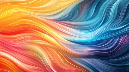 Fototapeta premium Vibrant and dynamic abstract background featuring bold swirls of rainbowcolored acrylic paint creating a mesmerizing wave pattern.