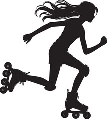 Roller skating Silhouette illustration isolated on a white background
