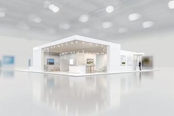 Cozy meeting area with a small white booth, table, and chairs