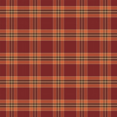 Plaid with twill weave repeat pattern.Gingham seamless pattern in brown.Checkered tartan with stripe.Geometric graphic vector illustration background design for fabric and prints.