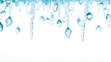 Decorated Icicles Isolated on White Background