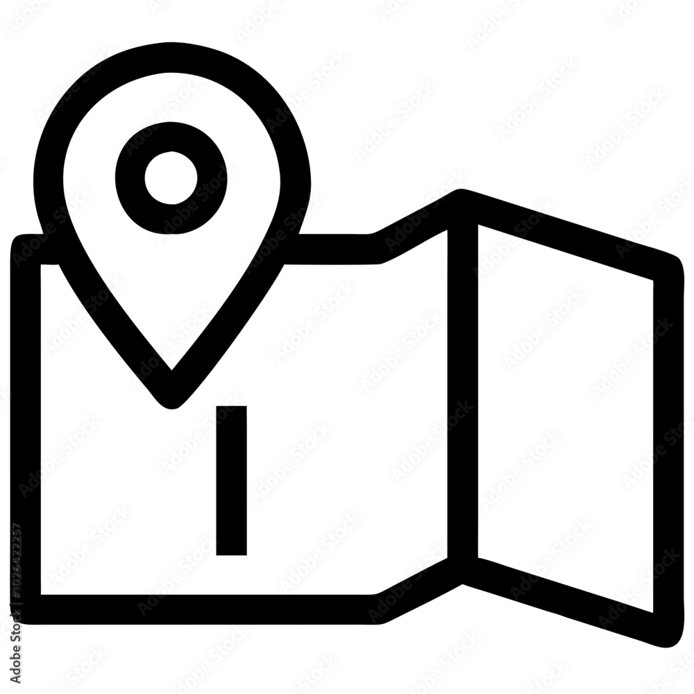 Poster location pin icon on map for website and mobile application interface