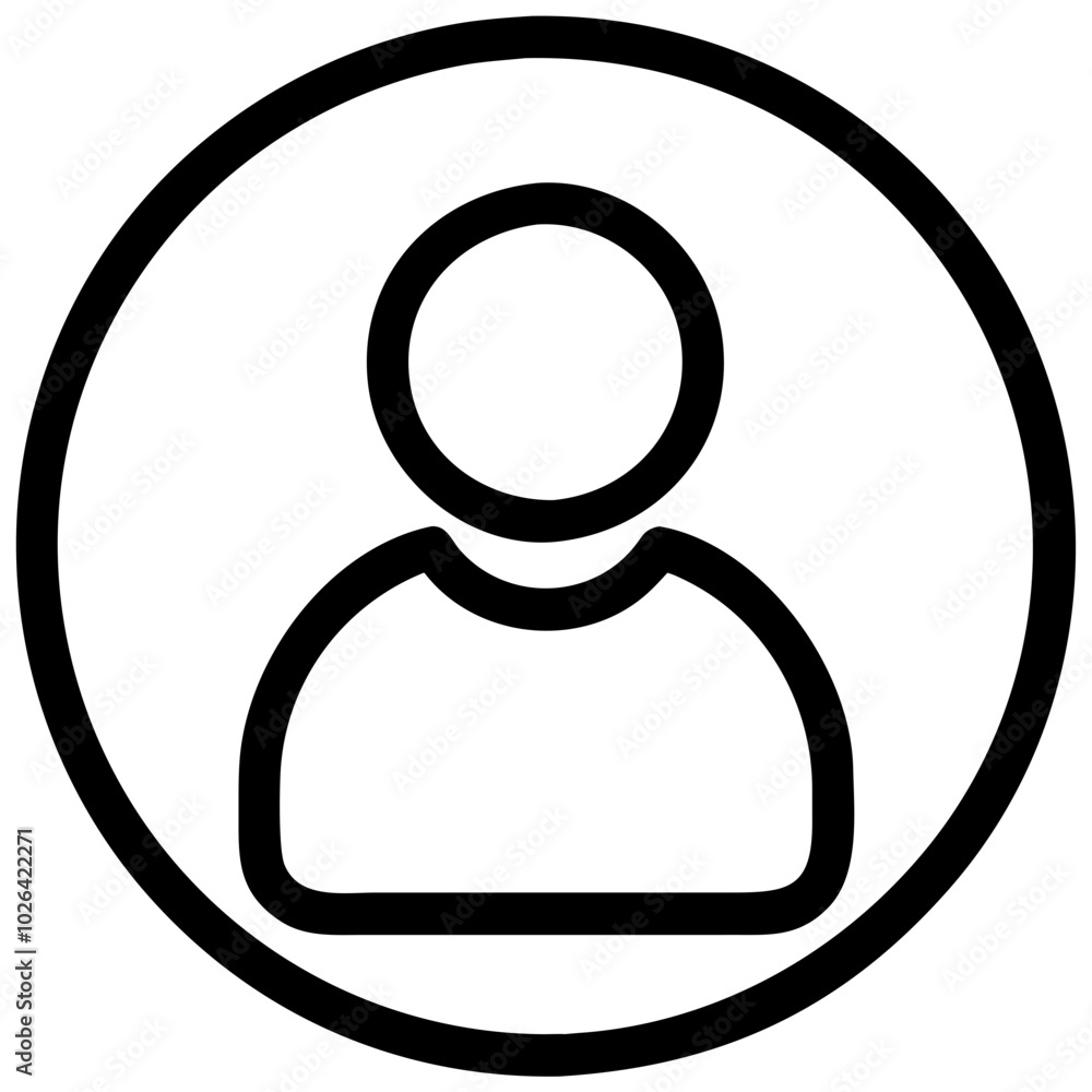 Poster user profile icon in circle for website and mobile application interface