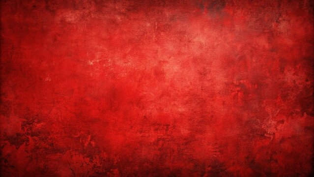 Panoramic abstract red texture with distressed grunge look creates background
