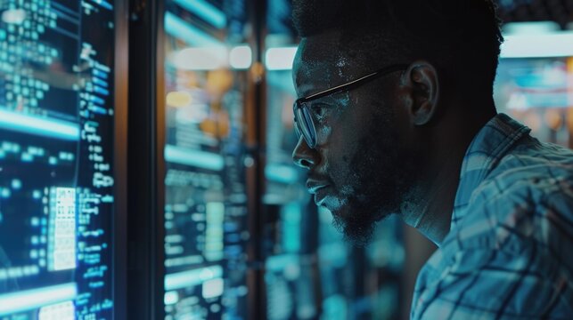 A person sitting in front of a computer screen, focused on work or study