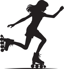 Roller skating Silhouette illustration isolated on a white background