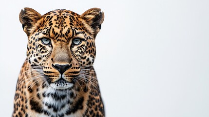 Obraz premium Spotted leopard standing in front and facing at the camera : Generative AI