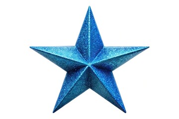 Obraz premium Panoramic blue star isolated on white background