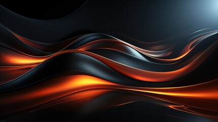 Obraz premium Abstract Wavy Background with Orange and Black Colors