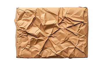 A crumpled delivery box, damaged from rough handling. isolated background