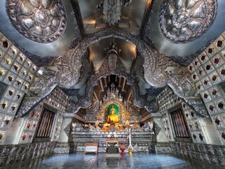 Inside the chapel of Wat Srisuphan (Silver temple) is considered the only one in the world. The material used is aluminum. Mixed Silver and Pure Silver.