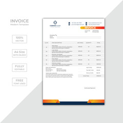 Modern corporate business invoice template design