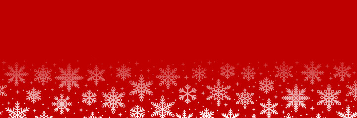 Christmas banner, winter holiday snowflake footer frame, red cover design concept