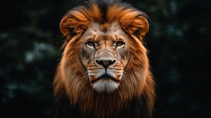 Obraz premium Lion King on a black background. : Generative AI