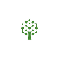 tree abstract with tech style vector