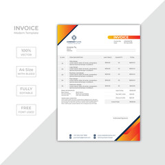 Modern corporate business invoice template design