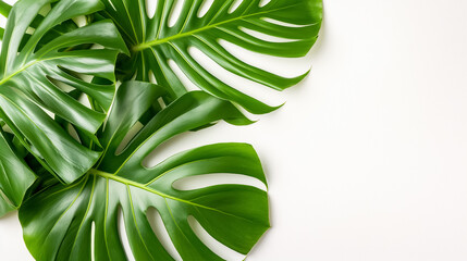 Lush tropical palm leaves are beautifully arranged, featuring vibrant green shades that bring a fresh and lively essence to any space, inviting a sense of tranquility and nature