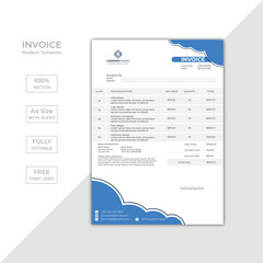 Modern corporate business invoice template design