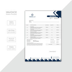Modern corporate business invoice template design