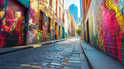 Fototapeta premium A colorful shot of street art in Melbourne, showcasing the vibrant urban culture of the city