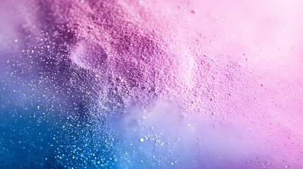 A soft blue and purple blush background with a powdery texture
