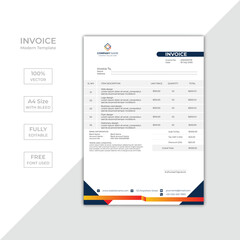 Modern corporate business invoice template design