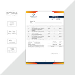 Modern corporate business invoice template design