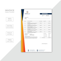 Modern corporate business invoice template design