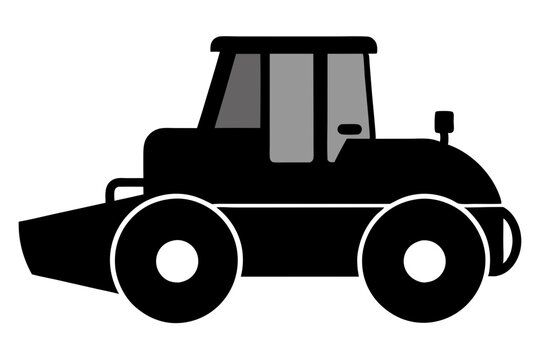 recommend clip art: Road construction Road Roller silhouette | vector silhouette illustration on white background