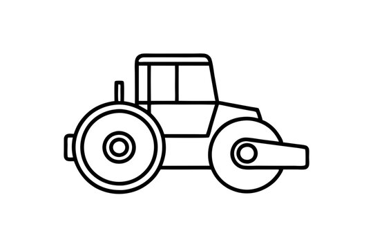 black outline road roller clip art preview
