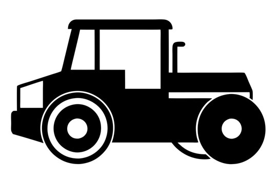 recommend clip art: Road construction Road Roller silhouette | vector silhouette illustration on white background