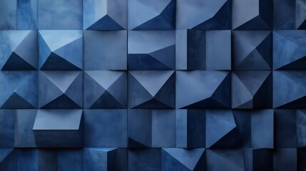 Fototapeta premium Abstract geometric pattern in various shades of blue.