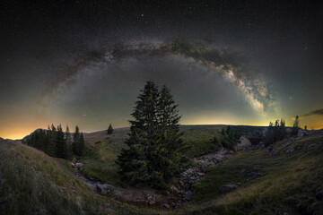 Milky Way over the Carpathian mountains