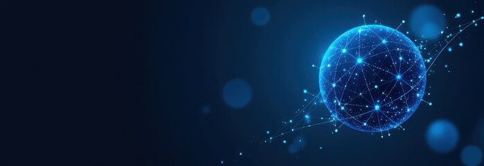 blue neural communication lines in the form of a sphere