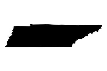 Tennessee State Silhouette - Black SVG Map of Tennessee Shape for Graphic Design and Art Projects