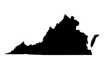 Virginia State Silhouette - Black SVG Map of Virginia Shape for Graphic Design and Art Projects