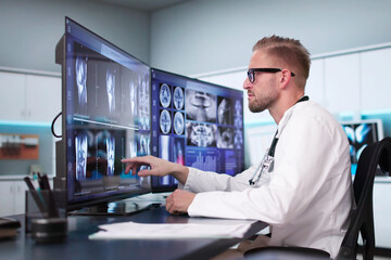 Doctor Screening Knee Bone X Ray