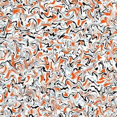 Seamless abstract pattern. Simple background with black, orange, blue, white texture. Digital brush strokes background. Design for textile fabrics, wrapping paper, background, wallpaper, cover.
