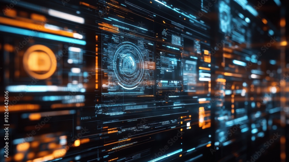 Poster digital workspace showcasing variety of advertisements and data visualizations, featuring vibrant bl