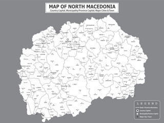 European Country Geography Political map. Political map of country with capital, province or state capital, major cities and town.