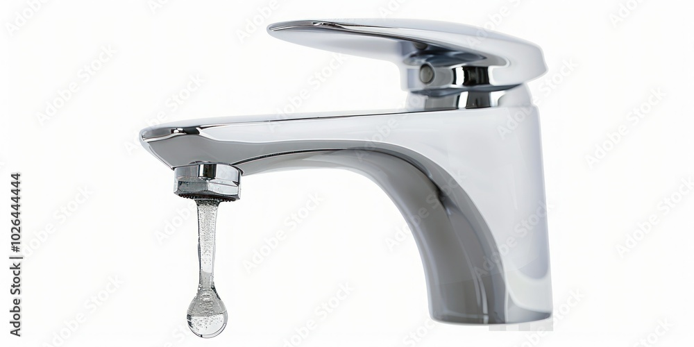 Aufkleber faucet with water drop close up isolate on transparency background png by sim