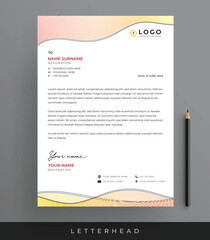 Gradient Header Corporate Business Letterhead Design Minimalist Letterhead Template