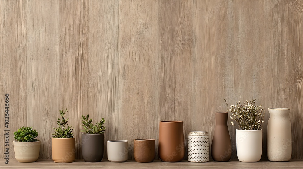 Poster rustic modern wooden elements with natural texture - abstract decor featuring soft gradients and org