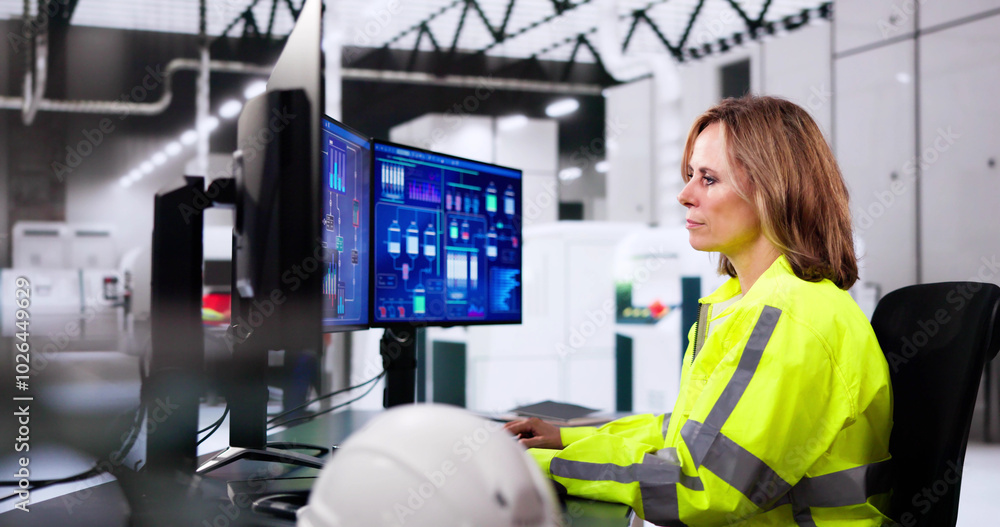 Fototapete operator and engineer monitor scada system