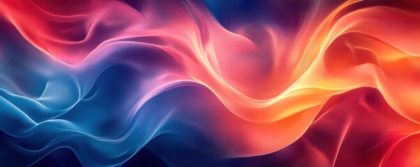 Obraz premium Abstract colorful flowing waves in a vertical AI-generated illustration with vibrant hues blending into a smooth pattern